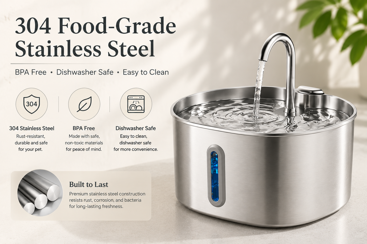 Stainless Steel Pet Fountain